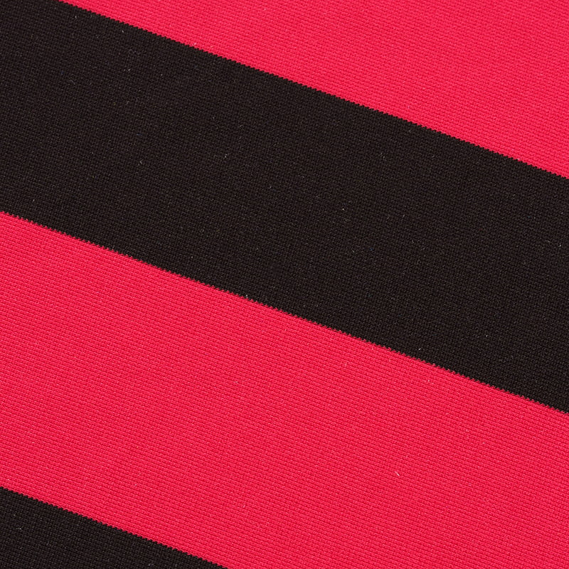 Red And Black Striped Warp Knit Fabric